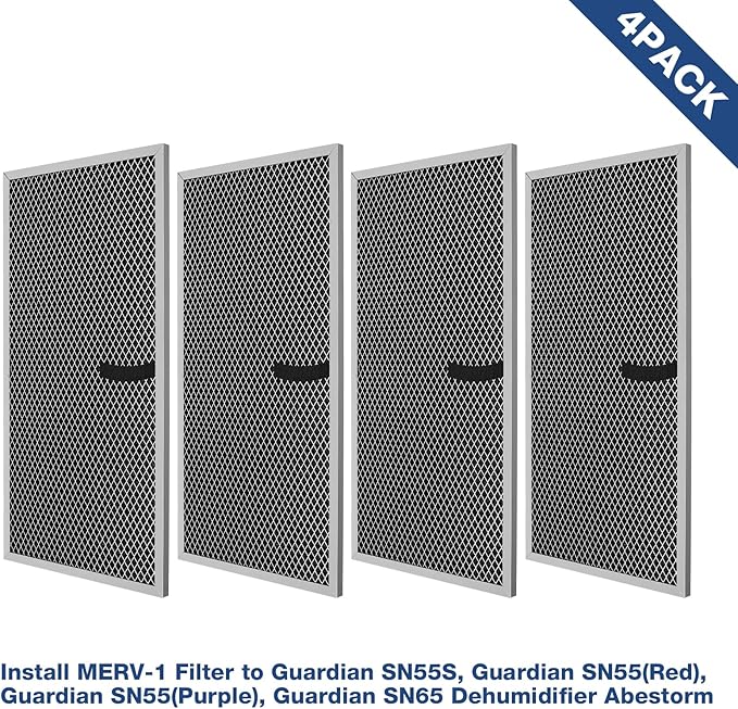 Abestorm 4-Pack MERV-1 Filter Replacement Set for Crawlspace Dehumidifiers Guardian SN55S/SNS65/SN55/SN55-Purple - Image 3