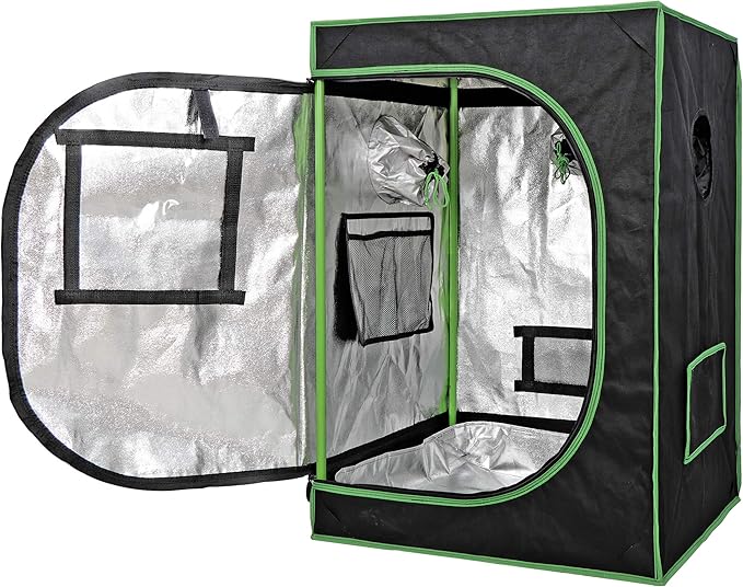 JungleA 2x2 Small Grow Tent, High Reflective Mylar Hydroponic Growing System, 24" x 24" x 36" Indoor Growing Tent Greenhouse Box Kit w/Window & Tray, Home Plant Farmer Flower, Mushroom, Veg Grow Box - Image 6