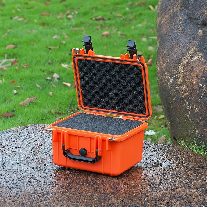 MEIJIA Portable All Weather IP67 Waterproof Camera Case,hard case with Customizable Fit Foam,Fit Use of Drones,Camera,Equipments,10.62 x9.68x6.87inches(Orange) - Image 3