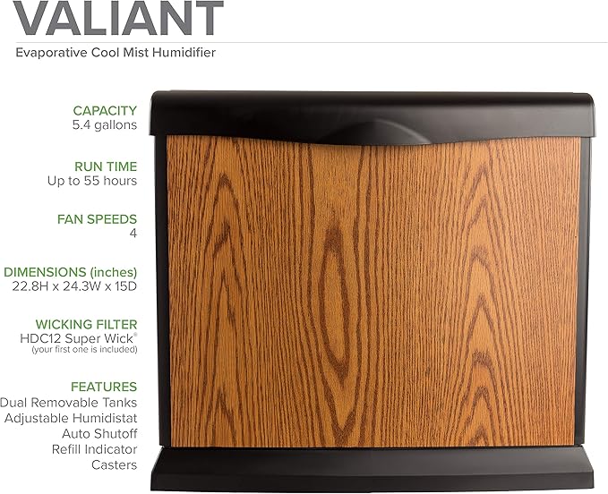 AIRCARE Valiant Digital Whole-House Console-Style Evaporative Humidifier (Honey Oak) - Image 2