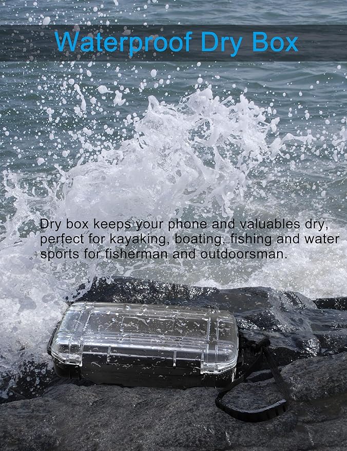 Hlotmeky Waterproof Dry Box for Kayaking, Boat, Phone - Small Container, Watertight Storage Case for Diving (Black) - Image 3
