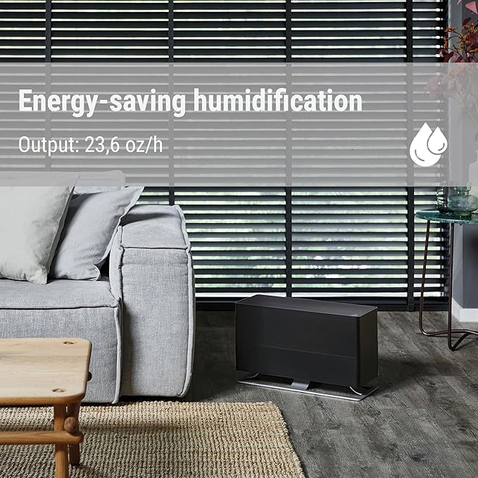 Stadler Form humidifier Oskar big, energy-saving humidifier for rooms up to 1077 square feet, evaporator with automatic switch-off, dimmable LEDs, very quiet, white - Image 4
