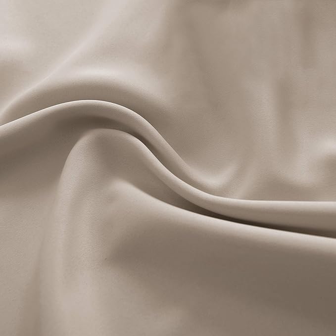DONREN Room Darkening Curtain Panels - Boy's Room Drapes with Rod Pocket,Energy Smart Thermal Insulated Window Treatment Curtains(Warm Taupe,52 W x 90 inches L,2 Panels) - Image 8