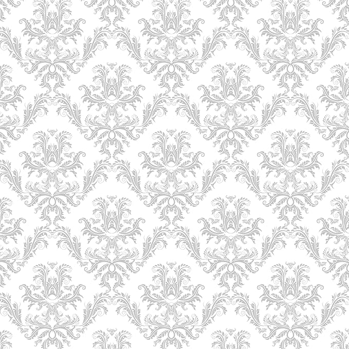Smart Design Bonded Grip Shelf Liner - 12 Inch x 10 Feet - Non Adhesive, Strong Grip Bottom, Easy Clean Kitchen Drawer, Cabinet, Cupboard Dresser Protector Cover, Non Slip Rubber Mat - Fleur Gris - Image 2