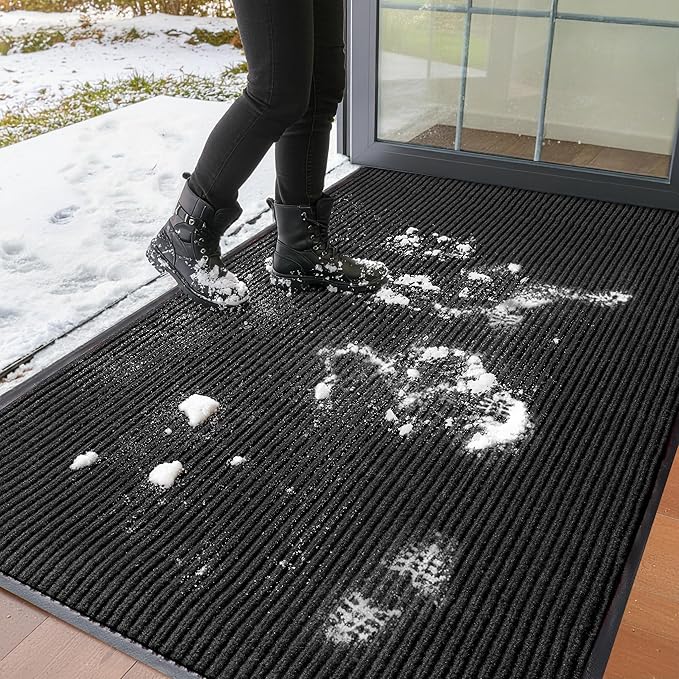 MaxMat® Extra Large Commercial Floor Mat, 3 x 5 Feet Heavy Duty, Waterproof, Low-Profile, Easy to Clean, Rubber Entry Mat (RIB0035BL, Black) - Image 2