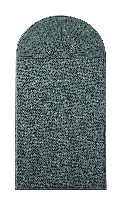 Guardian EcoGuard Diamond w/Single Fan Indoor Wiper Floor Mat, Recycled Plactic and Rubber, 4'x8', Charcoal Black by GuardianFloorProtection