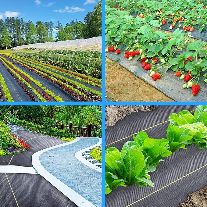 3ft x50ft Black Weed Barrier 3.5oz Landscape Premium Fabric-Heavy Duty Woven Ground Cloth with Superior Permeability Weed Control Convenient Design - Image 5