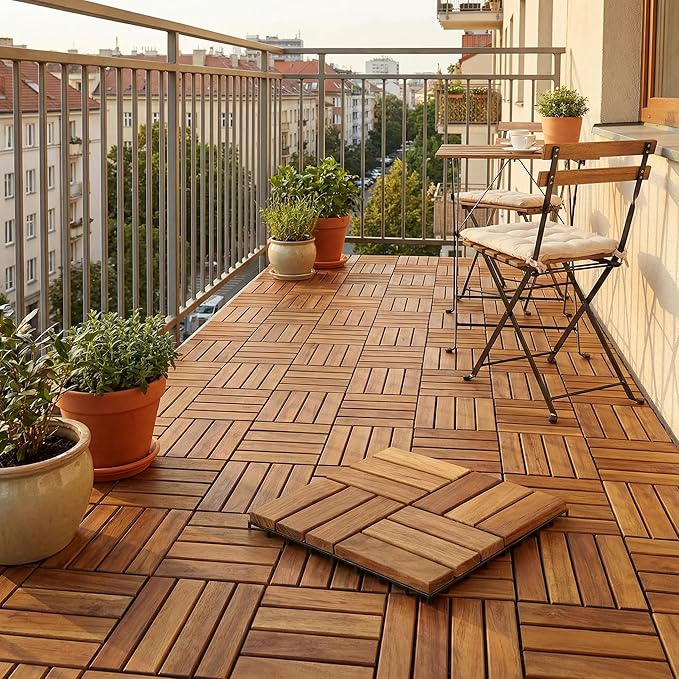 Bare Decor EZ Teak Flooring 12 Slat, Brown, 1 Sample Tile - Image 3