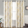 DriftAway Tree Branch Blackout Curtains Double Layer 96 Inches Long for Bedroom Printed Patterned Classic Thermal Insulated Summer Sound Lined Grommet Drapes for Living Room 2 Panels Yellow/White by DriftAway