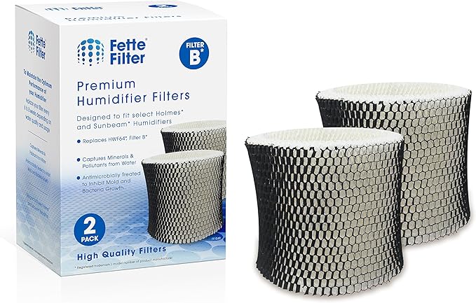 Fette Filter - HWF-64 Humidifier Filter B Wick Replacement Compatible with Holmes HWF64 Filter B for models HM-1645 HM-1730 HM-1745 HM-1750 HM-2200 & Bionaire BWF-64 includes 2 QTY. by Fette+Filter
