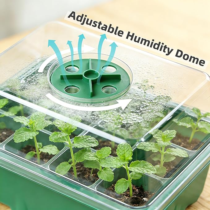 Seed Starter Kit 10-Pack with Humidity Dome, 120 Cells Propagation Trays & Base | All-in-One Mini Greenhouse for Seed Germination and Plant Starting - Image 4