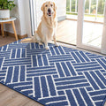 OLANLY Indoor Door Mat, 40x32 Inch, Dirt Resistant and Absorbent, Non-Slip Rubber Backing Floor Mats, Easy Clean Low-Profile Doormat for Entryway, Front Door, and Inside Entrance, Navy by OLANLY