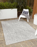 Unique Loom Collection Casual Transitional Solid Heathered Indoor/Outdoor Flatweave Area Rug (10' x 13' Rectangle, Light Gray/Ivory) by UniqueLoom