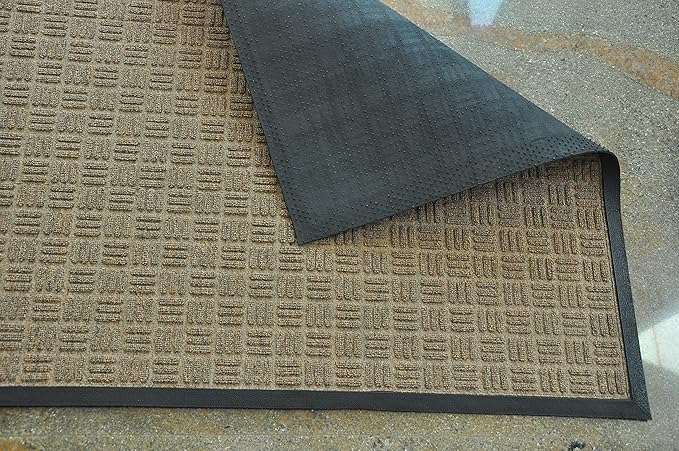 Kempf Water Retainer Front Door Mat, 24” x 36”, Brown, Outdoor Indoor Entrance, Non-Slip, Low Profile, Natural Rubber Doormat, Traps Dirt and Moisture - Image 3