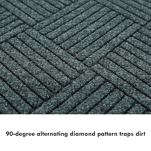Guardian EcoGuard Diamond Indoor Wiper Floor Mat, Recycled Plactic and Rubber, 3'x10', Charcoal Black - Image 7