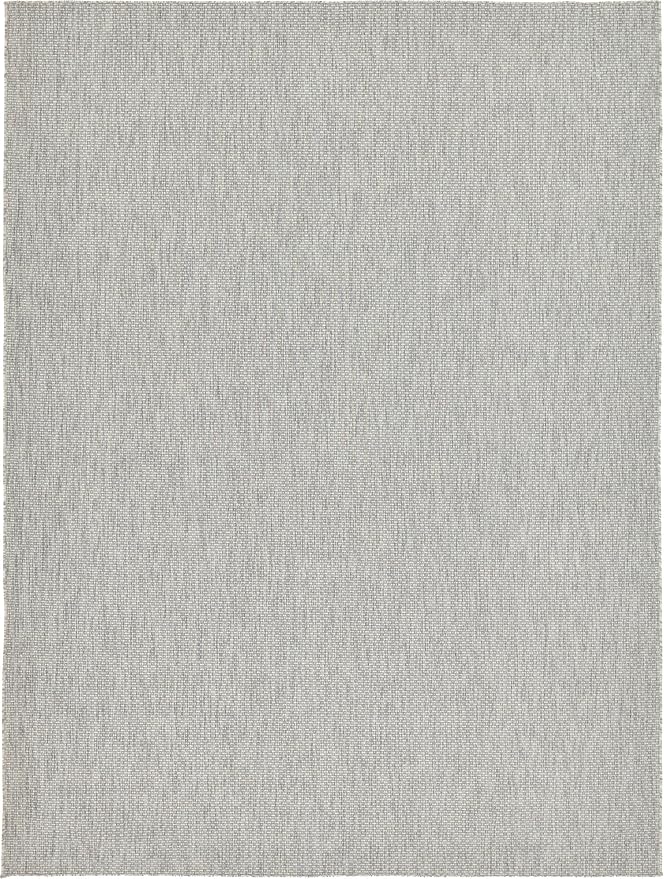 Unique Loom Collection Casual Transitional Solid Heathered Indoor/Outdoor Flatweave Area Rug (9' x 12' Rectangle, Light Gray/Ivory) by UniqueLoom