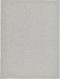 Unique Loom Collection Casual Transitional Solid Heathered Indoor/Outdoor Flatweave Area Rug (9' x 12' Rectangle, Light Gray/Ivory) by UniqueLoom