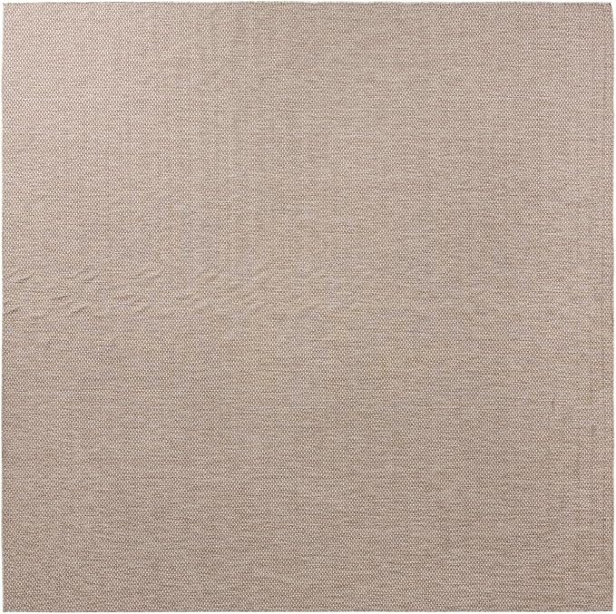 Unique Loom Collection Casual Transitional Solid Heathered Indoor/Outdoor Flatweave Area Rug (13' Square, Beige/Ivory) - Image 2