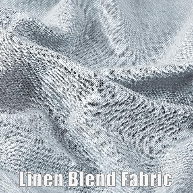 Kayne Studio Blue Fog Pinch Pleated Full Blackout Curtains 102 Inch Linen Blend Thermal Insulated Soundproof Room Darkening Back Tab Window Drapes with Hooks for Living Room Bedroom(2 Panels,40"x102") - Image 5