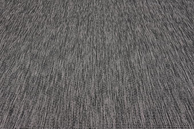 Unique Loom Collection Casual Transitional Solid Heathered Indoor/Outdoor Flatweave Area Rug (9' x 12' Rectangle, Black/Ivory) - Image 7