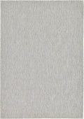 Unique Loom Collection Casual Transitional Solid Heathered Indoor/Outdoor Flatweave Area Rug (7' 1" x 10' Rectangle, Light Gray/Ivory) by UniqueLoom