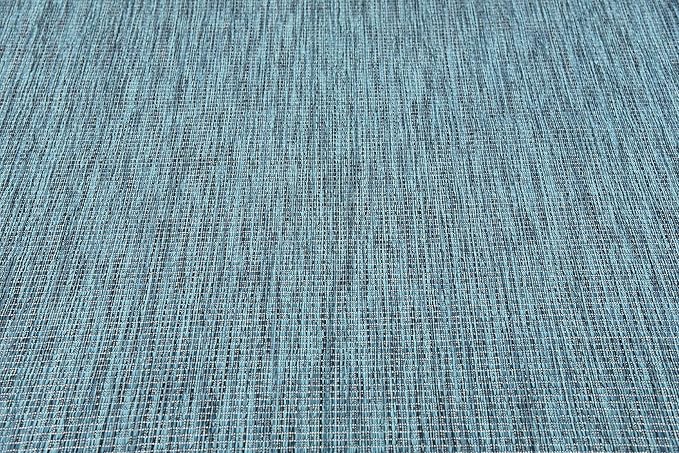 Unique Loom Collection Casual Transitional Solid Heathered Indoor/Outdoor Flatweave Area Rug (6' 1" x 9' Rectangle, Teal/Navy Blue) - Image 6