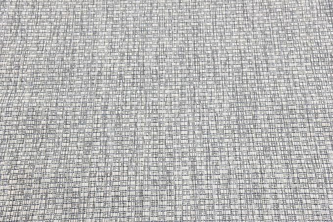 Unique Loom Collection Casual Transitional Solid Heathered Indoor/Outdoor Flatweave Area Rug (4' 1" x 6' 1" Rectangle, Light Gray/Ivory) - Image 5