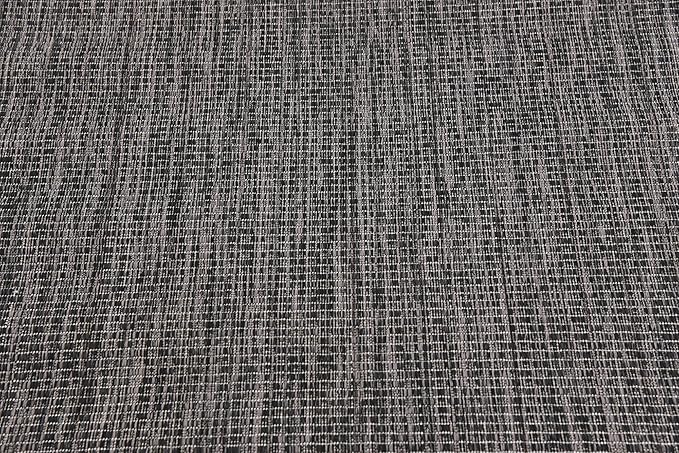 Unique Loom Collection Casual Transitional Solid Heathered Indoor/Outdoor Flatweave Area Rug (4' 1" x 6' 1" Rectangle, Black/Ivory) - Image 5