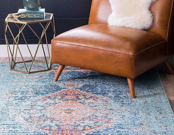 Unique Loom Outdoor Solid Collection Area Rug (9' x 12' 2" Rectangle Rust Red/Beige) - Image 4