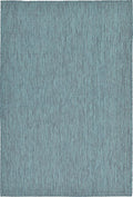 Unique Loom Collection Casual Transitional Solid Heathered Indoor/Outdoor Flatweave Area Rug (6' 1" x 9' Rectangle, Teal/Navy Blue) by UniqueLoom