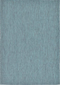 Unique Loom Collection Casual Transitional Solid Heathered Indoor/Outdoor Flatweave Area Rug (7' 1" x 10' Rectangle, Teal/Navy Blue) by UniqueLoom