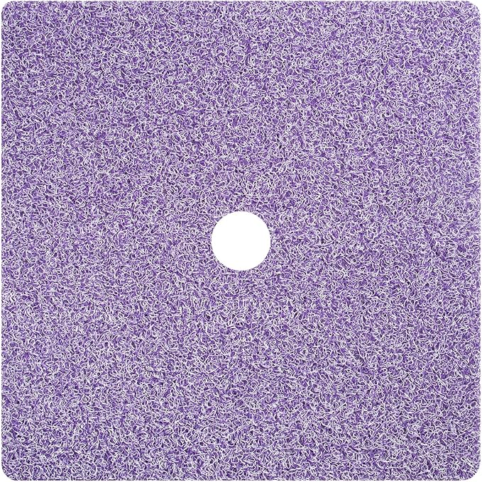 Enkosi Loofah Shower Mat with Drain Hole – Cushioned Anti-Slip Square Bath Mat for Showers, and Bathroom Floors – Textured PVC, Non Slip Safety Pad for Walk-in Stalls and Wet Areas (27x27 Purple) by ENKOSI