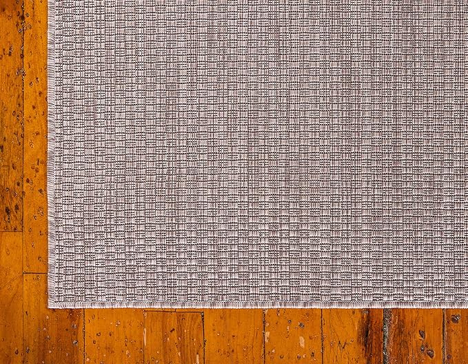 Unique Loom Collection Casual Transitional Solid Heathered Indoor/Outdoor Flatweave Area Rug (7' 1" x 10' Rectangle, Beige/Ivory) - Image 10