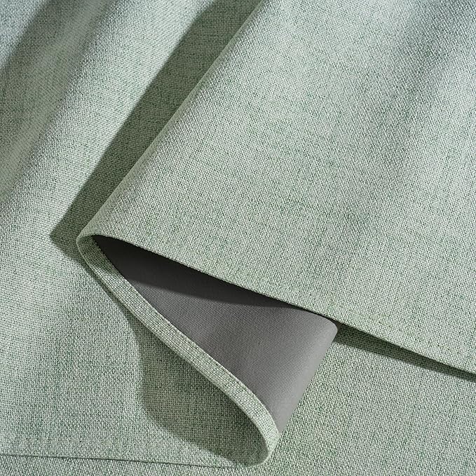 RYB HOME Sage Green 100% Blackout Curtains 102 inches Long, Thermal Insulated Linen Texture Drapes for Bedroom/Living Room, Elegant Farmhouse Curtains Back Tab&Rod Pocket, W52xL102, 2 Panels - Image 4