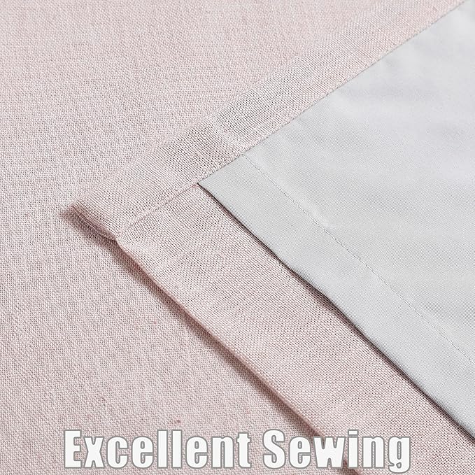Kayne Studio Soft Pink Pinch Pleated Full Blackout Curtains, Linen Blend Room Darkening Thermal Insulated Soundproof Drapes, 84 Inch Back Tab Window Curtains for Living Room Bedroom (2 Panels,40"x84") - Image 7