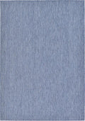 Unique Loom Collection Casual Transitional Solid Heathered Indoor/Outdoor Flatweave Area Rug (8' x 11' 4" Rectangle, Blue/Navy Blue) by UniqueLoom