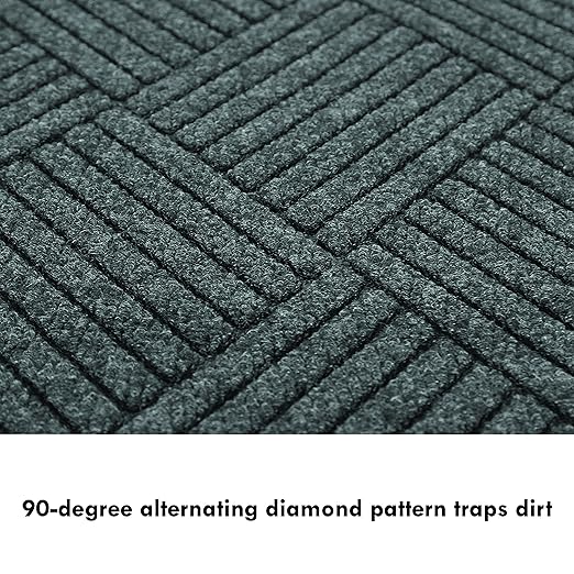 Guardian EcoGuard Diamond Indoor Wiper Floor Mat, Recycled Plactic and Rubber, 4'x6', Charcoal Black,EGDFB040604 - Image 4