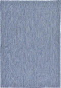 Unique Loom Collection Casual Transitional Solid Heathered Indoor/Outdoor Flatweave Area Rug (7' 1" x 10' Rectangle, Blue/Navy Blue) by UniqueLoom