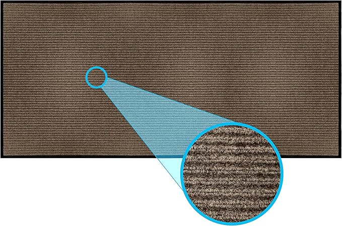 MaxMat® Extra Large Rubber Entry Mat - Heavy Duty, Waterproof, Low-Profile, Easy to Clean, Industrial Doormat (4 x 10 Feet, Brown, MXM-RIB0410BR) - Image 9