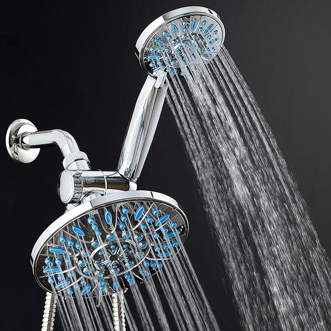 Antimicrobial/Anti-Clog High-Pressure 30-setting Rainfall Shower Combo by AquaDance with Microban Nozzle Protection from Growth of Mold Mildew & Bacteria for Stronger Shower! Wave Blue - Image 7