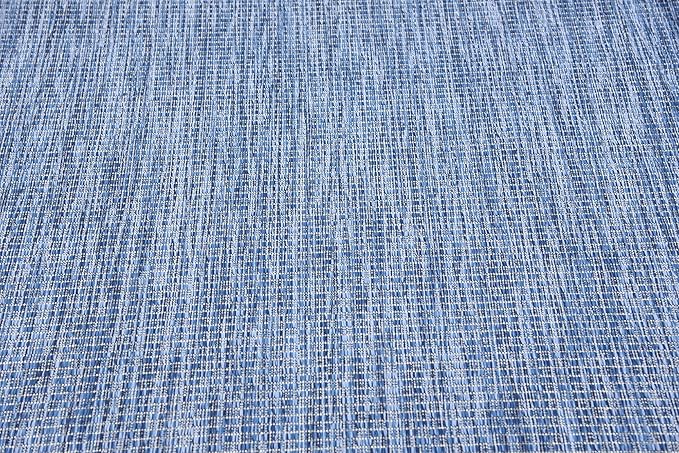 Unique Loom Collection Casual Transitional Solid Heathered Indoor/Outdoor Flatweave Area Rug (5' 3" x 8' Rectangle, Blue/Navy Blue) - Image 7