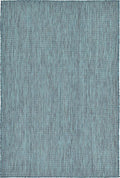 Unique Loom Collection Casual Transitional Solid Heathered Indoor/Outdoor Flatweave Area Rug (4' 1" x 6' 1" Rectangle, Teal/Navy Blue) by UniqueLoom