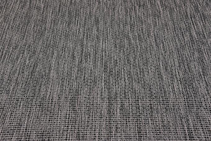 Unique Loom Collection Casual Transitional Solid Heathered Indoor/Outdoor Flatweave Area Rug (6' 1" x 9' Rectangle, Black/Ivory) - Image 6