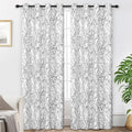 DriftAway Tree Branch Blackout Curtains Double Layer 102 Inches Long for Bedroom Printed Patterned Classic Thermal Insulated Summer Sound Lined Grommet Drapes for Living Room 2 Panels Gray/White by DriftAway