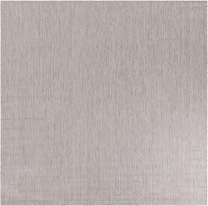 Unique Loom Outdoor Solid Collection Area Rug (7' 10" Square Beige/Ivory) - Image 2