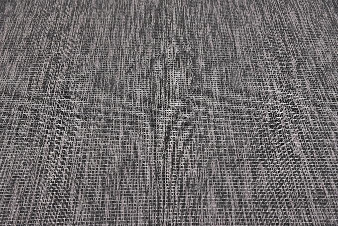 Unique Loom Collection Casual Transitional Solid Heathered Indoor/Outdoor Flatweave Area Rug (8' x 11' 4" Rectangle, Black/Ivory) - Image 6