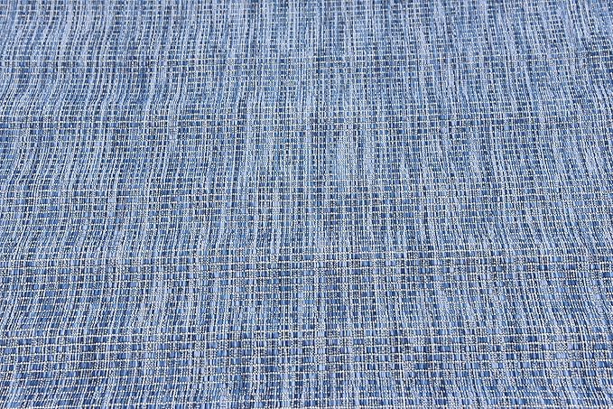 Unique Loom Collection Casual Transitional Solid Heathered Indoor/Outdoor Flatweave Area Rug (4' 1" x 6' 1" Rectangle, Blue/Navy Blue) - Image 5