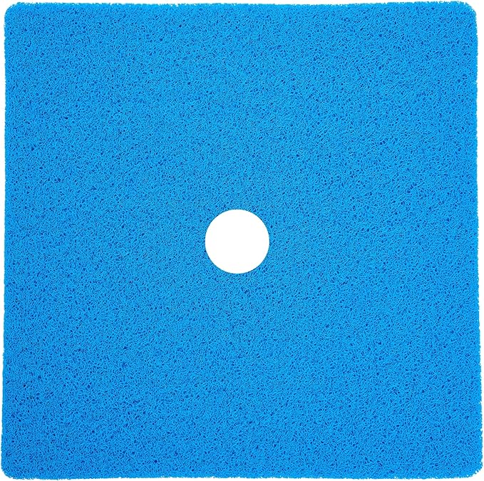 Enkosi Loofah Shower Mat with Drain Hole – Cushioned Anti-Slip Square Bath Mat for Showers, and Bathroom Floors – Textured PVC, Non Slip Safety Pad for Walk-in Stalls and Wet Areas (27x27 Blue) by ENKOSI