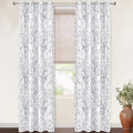 DriftAway Tree Branch Blackout Curtains Double Layer 108 Inches Long for Bedroom Printed Patterned Classic Thermal Insulated Summer Sound Lined Grommet Drapes for Living Room 2 Panels Gray/White by DriftAway