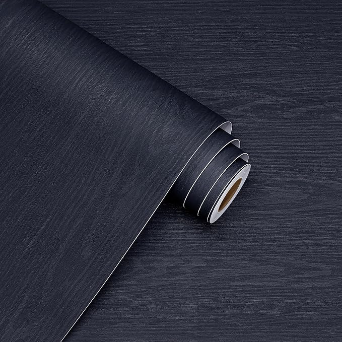 WESTICK Wood Contact Paper for Countertops Desk Navy Peel and Stick Wood Wallpaper Self Adhesive Contact Paper Wooden Vinyl Wrap for Table Cabinets Walls Camper Dark Wooden Wallpaper 15.8" x 78" - Image 9